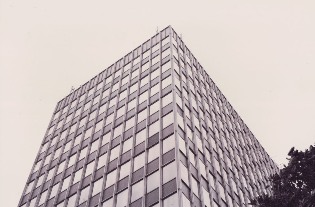 An unknown tower block shot with black-and-white film c.1998.