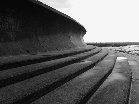 Grey concrete in black-and-white.