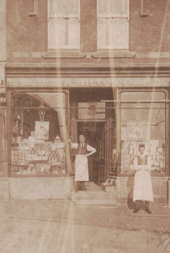 Edwardian photograph: a grocer's shop.