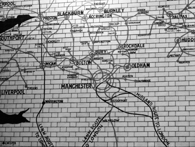 Map of the North West at Manchester Victoria Station.
