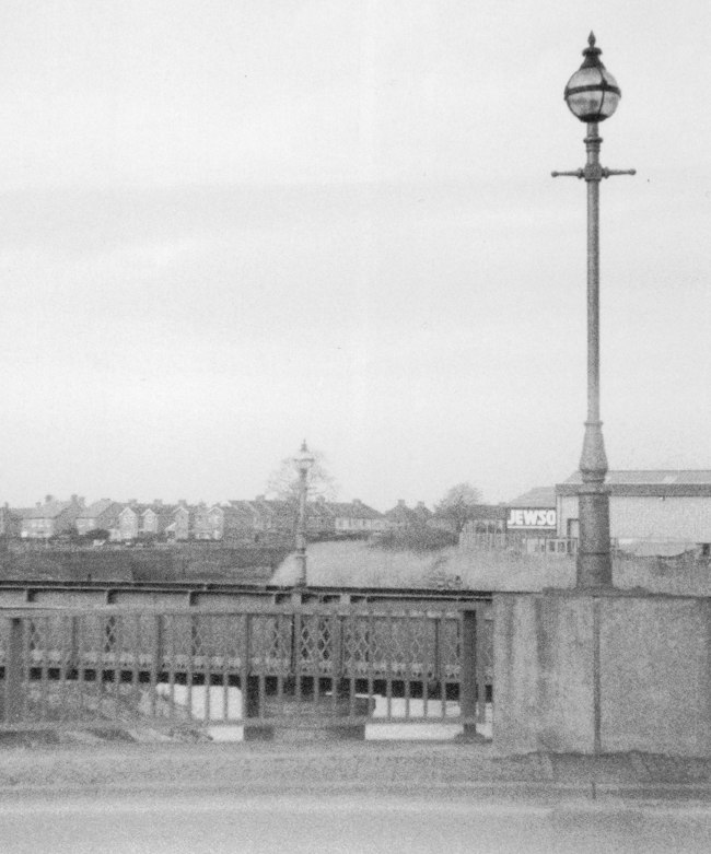 River scene in black and white.