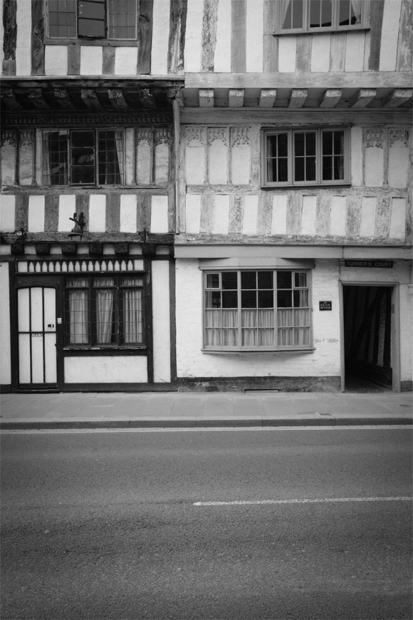 Half timbered buildings.