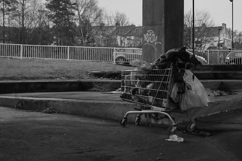 Trolley under the motorway.