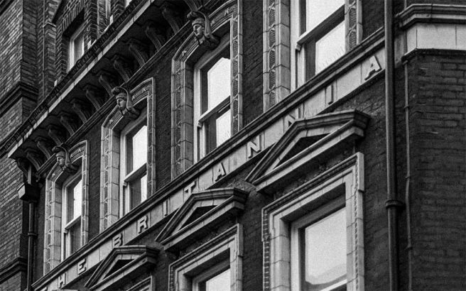 Windows on a London apartment block.