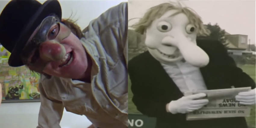 A comparison of Alex the Droog with his phallic nose and Mr Noseybonk with his perfectly innocent, but very similar, long proboscis.