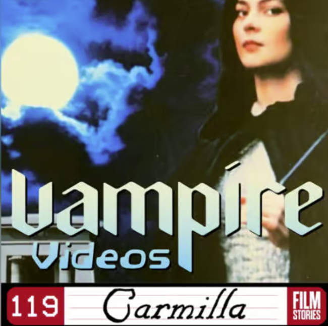 The cover image for the podcast wit Jennifer Tilly as Carmilla.